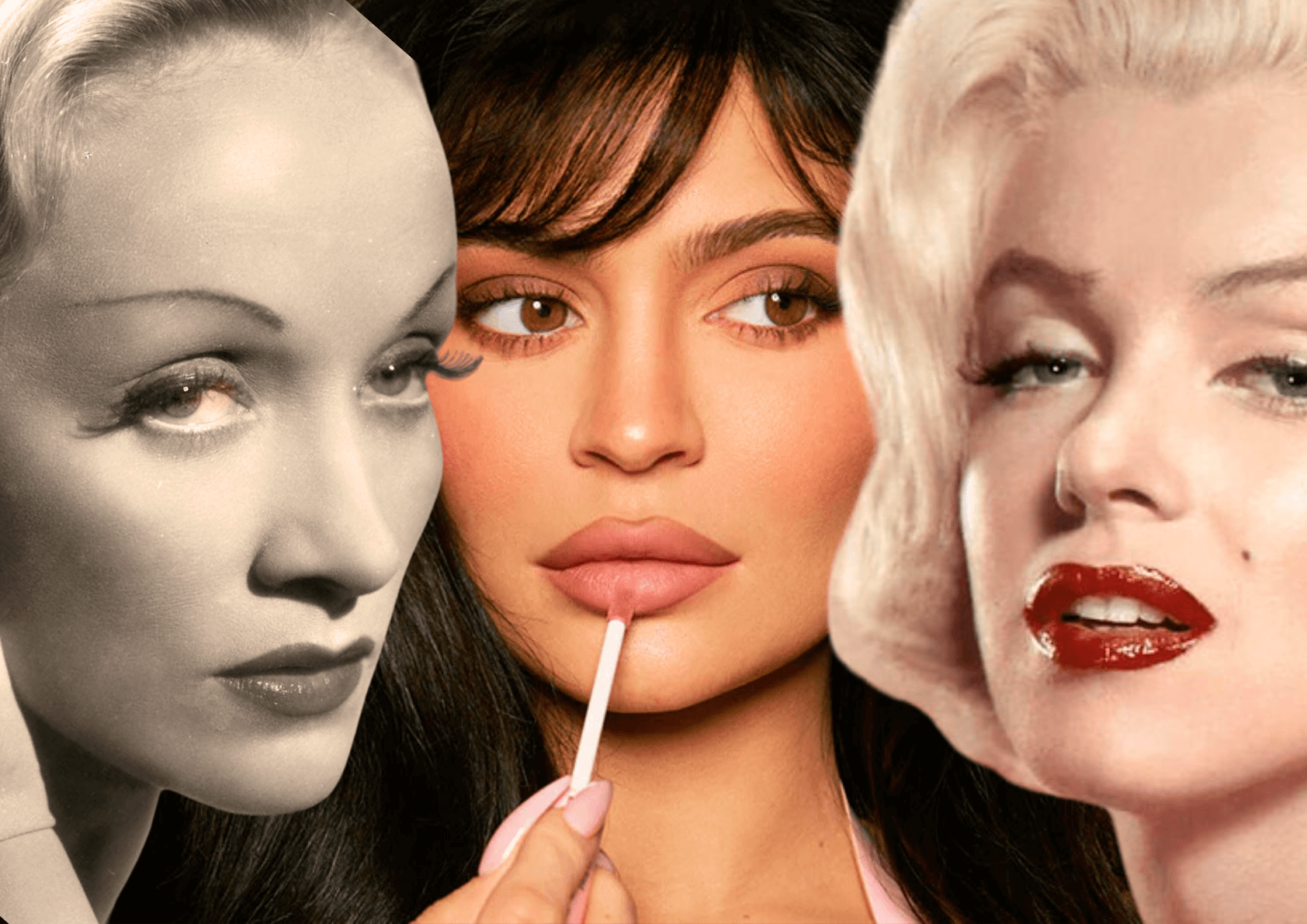 Ikony konturovací tužky, Marlene Dietrich, Marilyn Monroe a Kylie Jenner 1